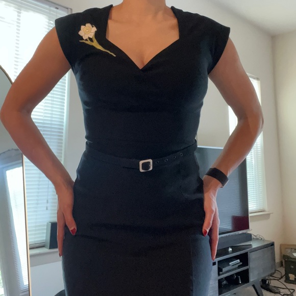 Bombshell Vintage Stop Staring Pencil skirt Paris Dress M 6 Dita Pinup 50ies - Picture 5 of 11